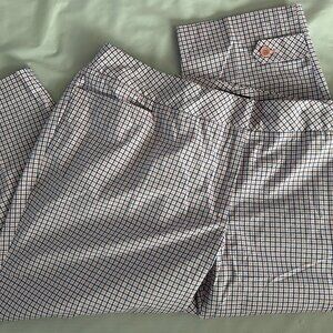 TALBOT'S Women's Petite SZ 16 Lt. Blue/Pink Plaid/ Checkered Capris MINT Conditi